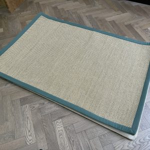 Sisal Rug - Medium with Green Tape, Natural, Beige (120 X 180)