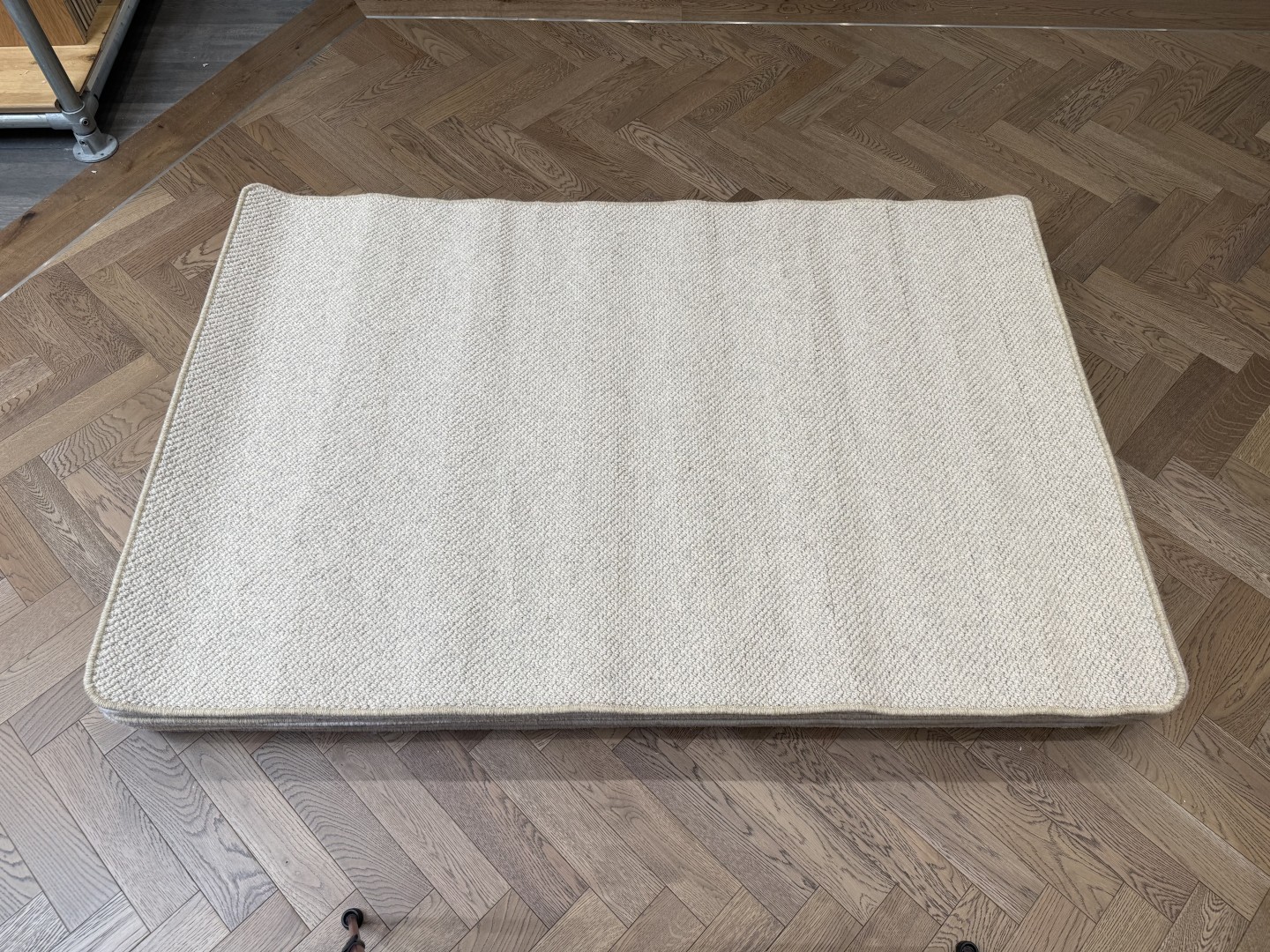 Wool Rug - Medium with Whipped Edge, Beige (120 X 180) 1 Wool Rug - Medium with Whipped Edge, Beige (120 X 180)