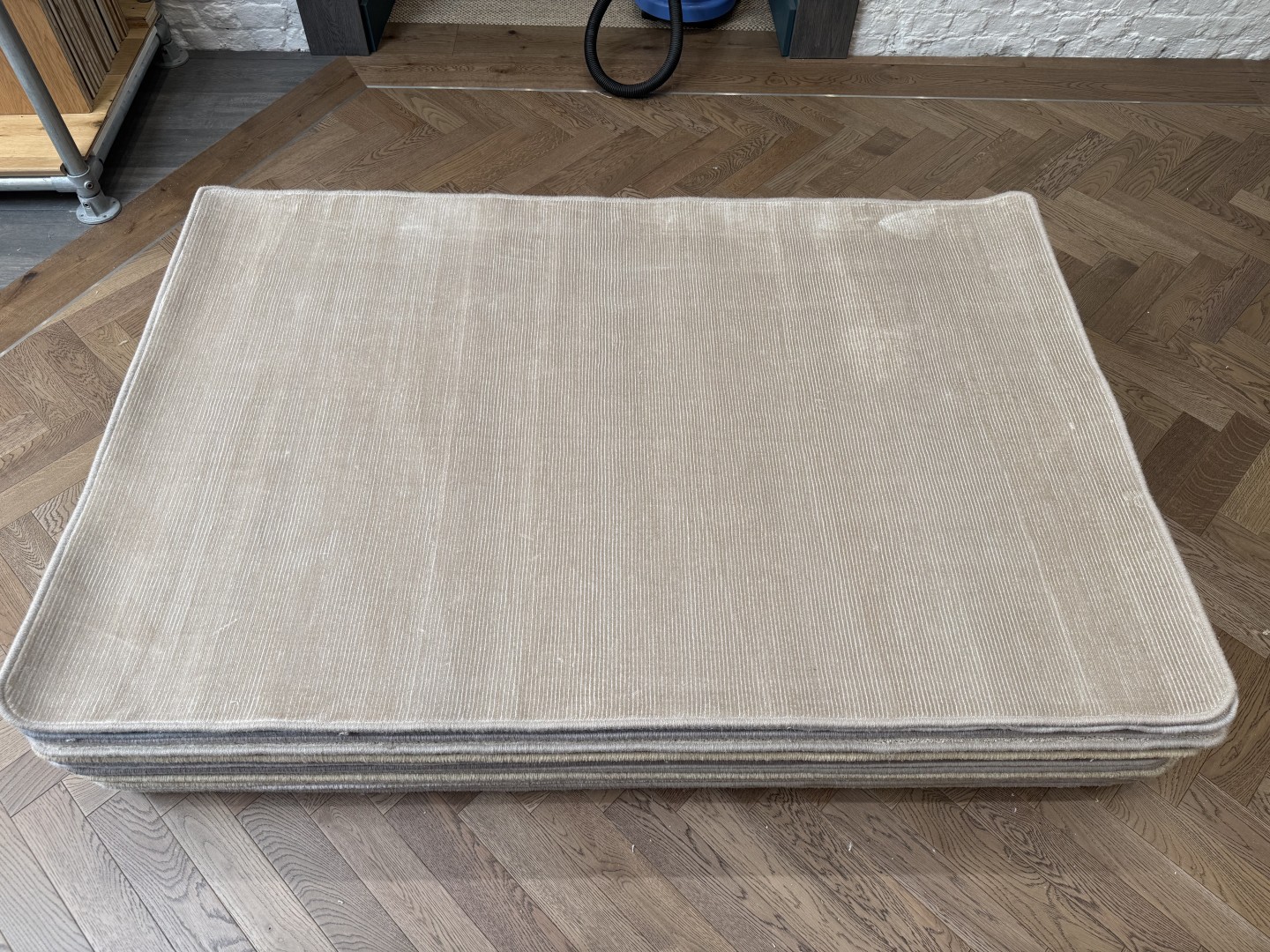 Tencel Rug - Medium with Whipped Edge, Beige (120 X 180) 1 Tencel Rug - Medium with Whipped Edge, Beige (120 X 180)