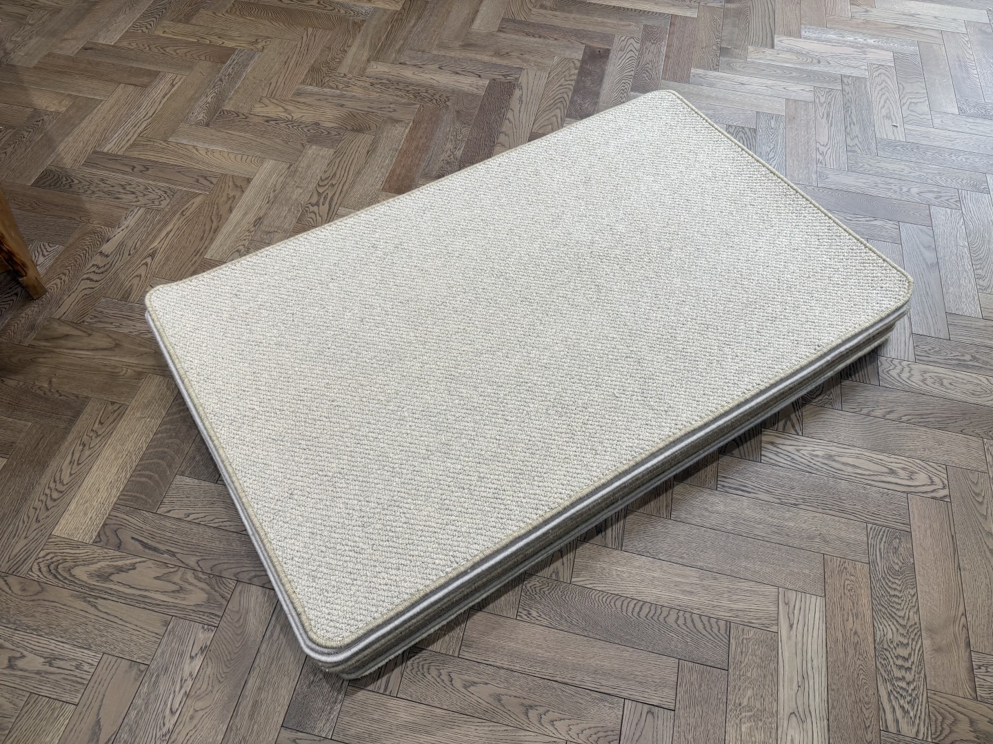 Wool Rug - Small with Whipped Edge, Beige, Neutral, Grey (90 X 150) 1 Wool Rug - Small with Whipped Edge, Beige, Neutral, Grey (90 X 150)