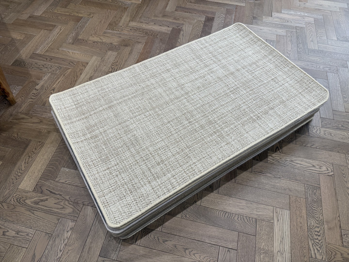 Wool Rug - Small with Whipped Edge, Beige, Neutral (90 X 150) 1 Wool Rug - Small with Whipped Edge, Beige, Neutral (90 X 150)