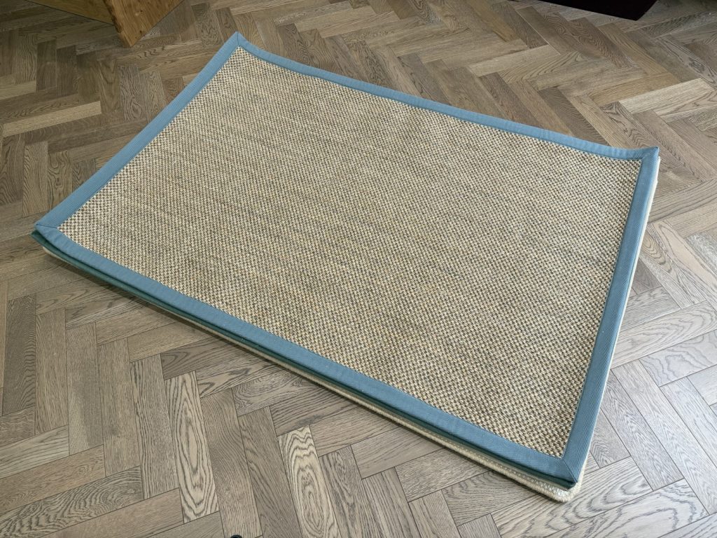 Sisal Rug - Medium with Blue Tape, Natural, Gold (120 X 180)