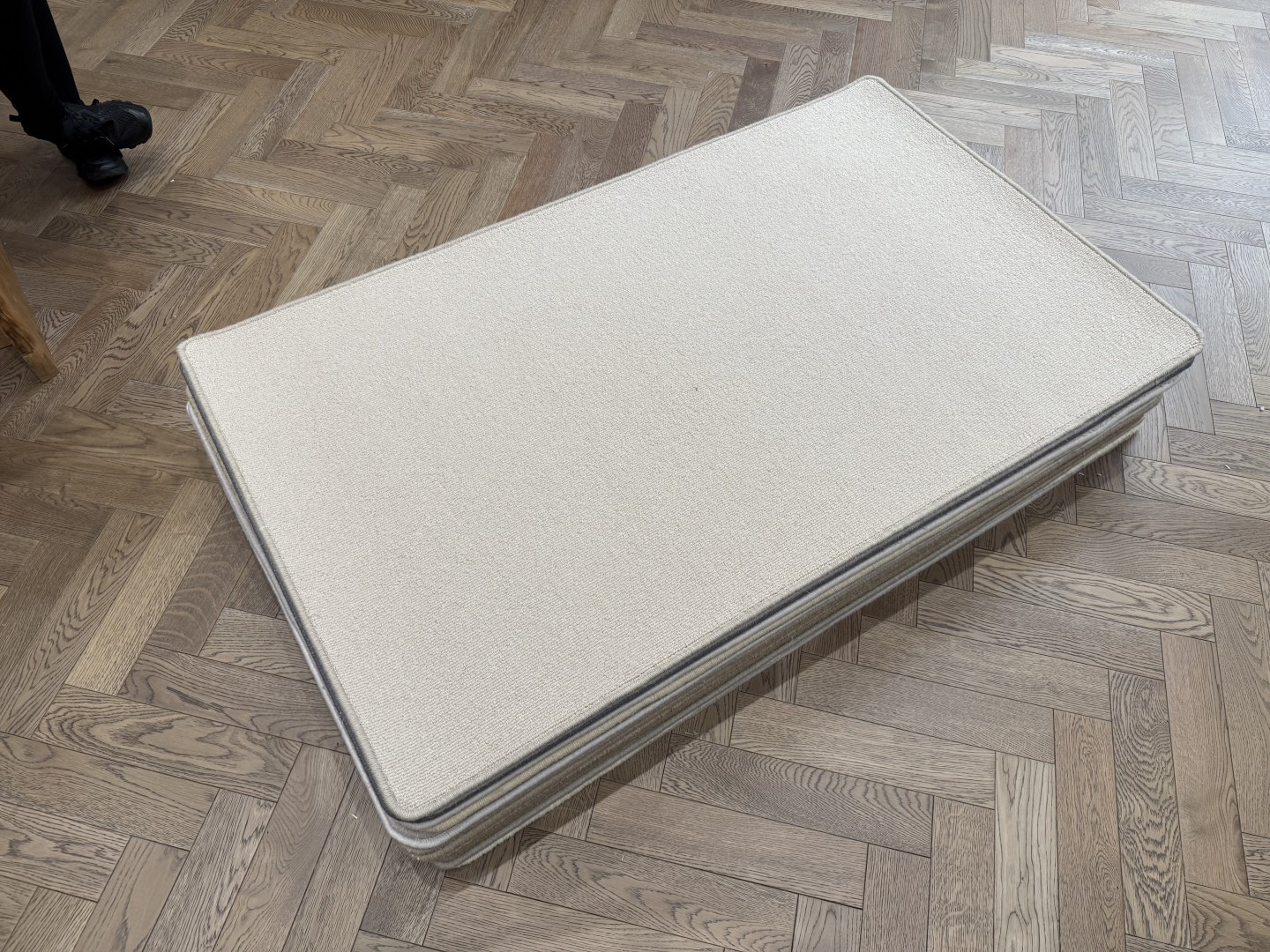 Wool Rug - Small with Whipped Edge, Beige, Neutral (90 X 150) 1 Wool Rug - Small with Whipped Edge, Beige, Neutral (90 X 150)